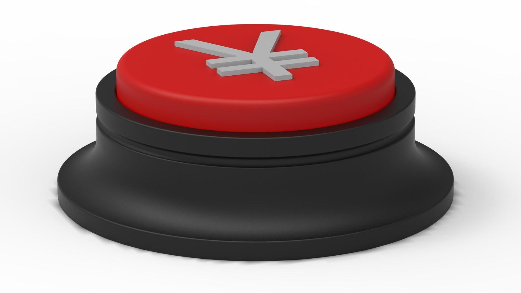 botão vermelho yuan yen isolado ilustração 3d renderização foto
