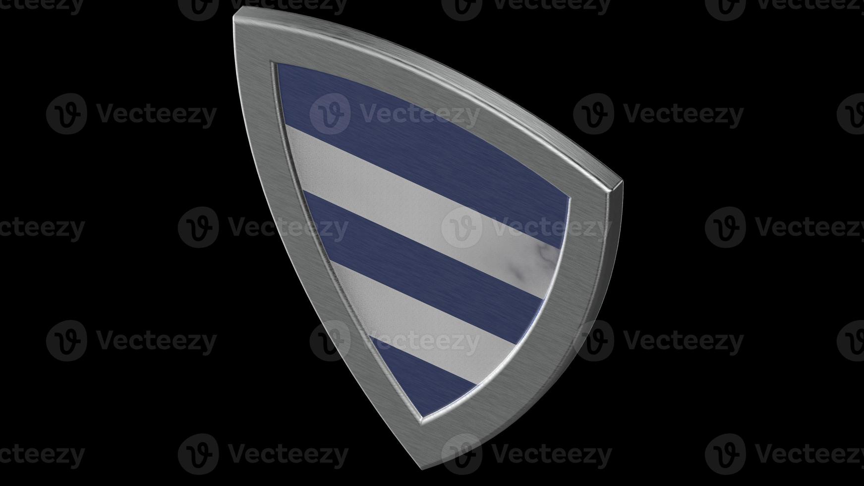 escudo azul prata medieval ilustração 3d renderização foto