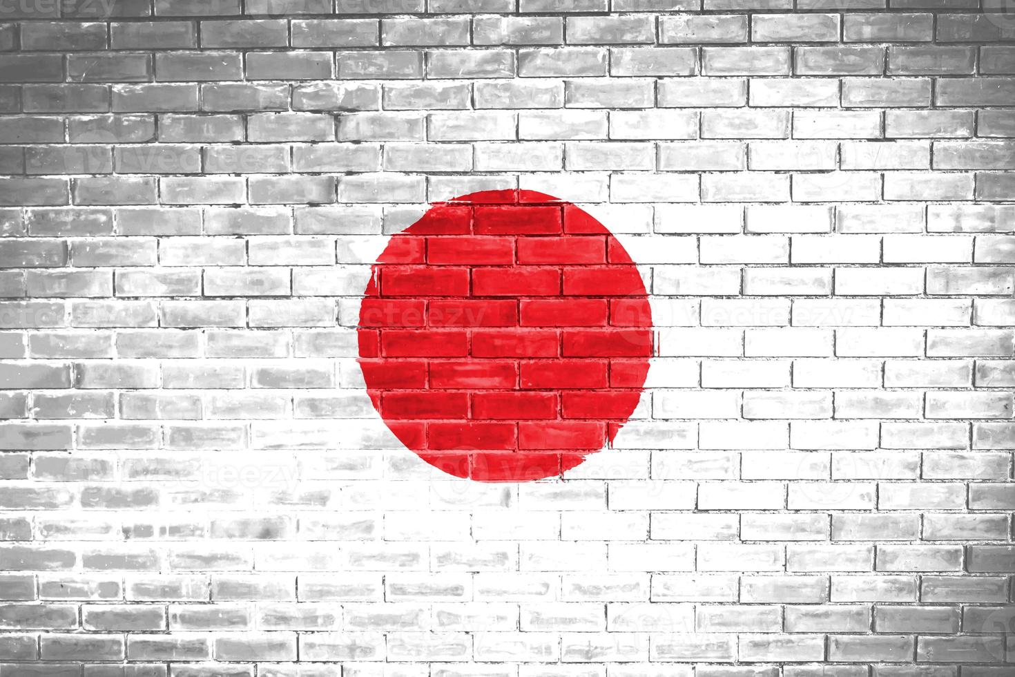 fundo de textura de parede de bandeira do japão foto