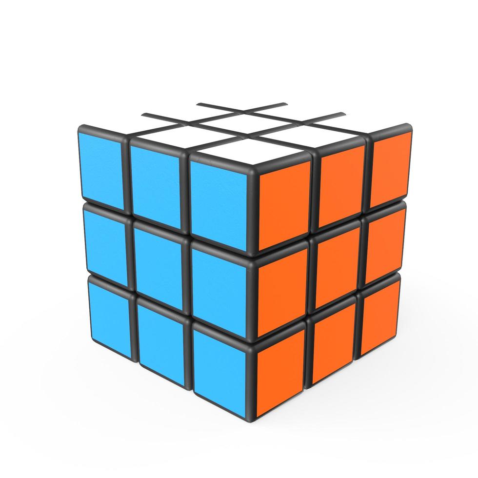 modelagem 3d de cubo de quebra-cabeça foto