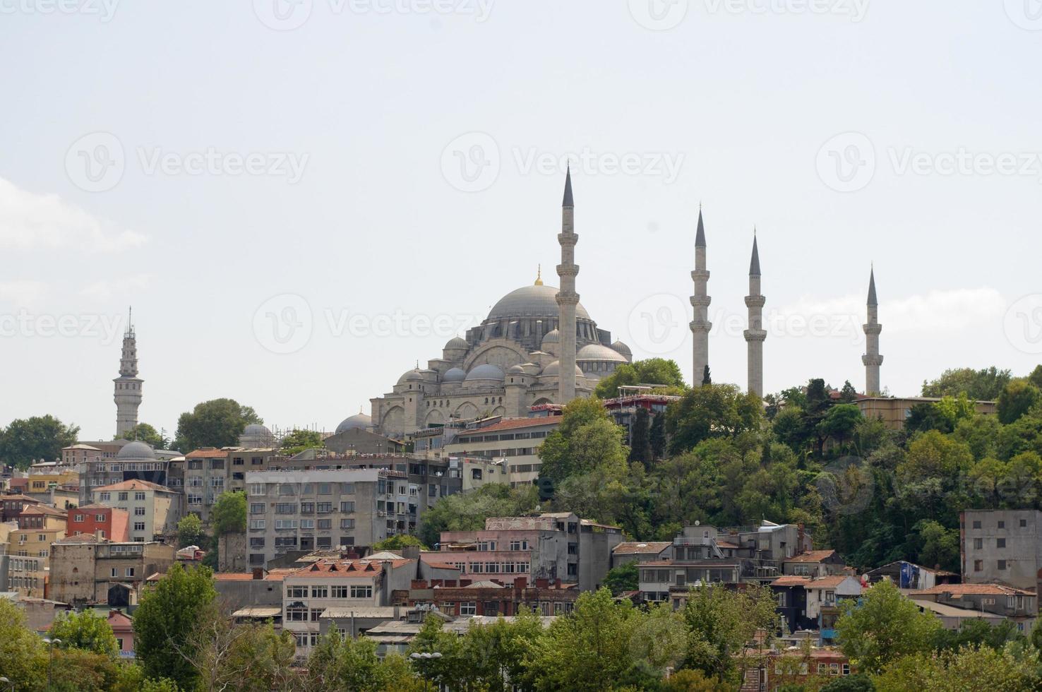 vista da cidade de Istambul suleymaniye camii (mesquita suleymaniye), turquia foto