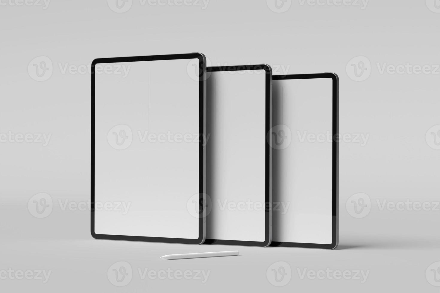 maquetes em branco da tela do tablet foto