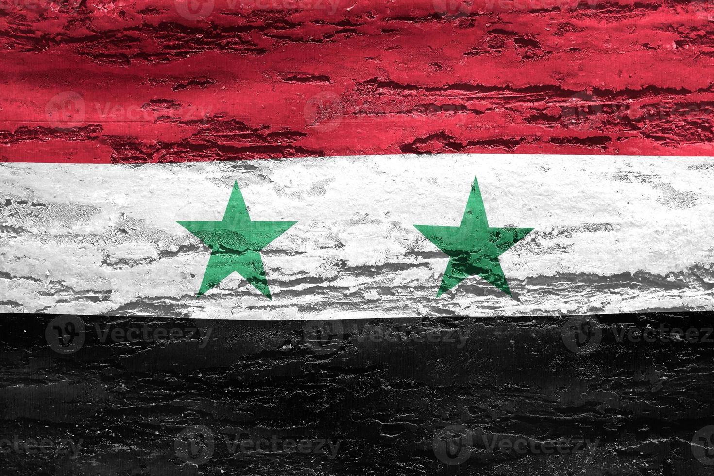 ilustração 3D de uma bandeira da síria - bandeira de tecido acenando realista foto