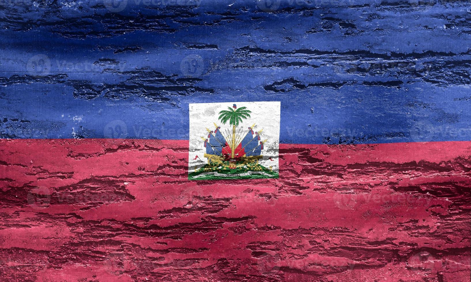 ilustração 3D de uma bandeira do haiti - bandeira de tecido acenando realista foto