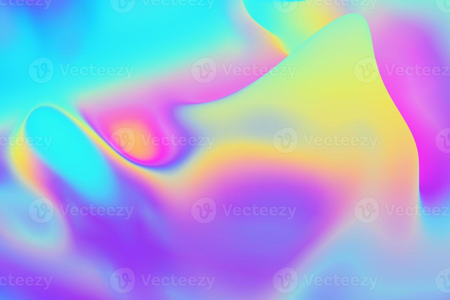 abstrato gradiente iridescente líquido desfocar o fundo. renderização 3d elegante e moderna da textura fluida ondulada do arco-íris foto