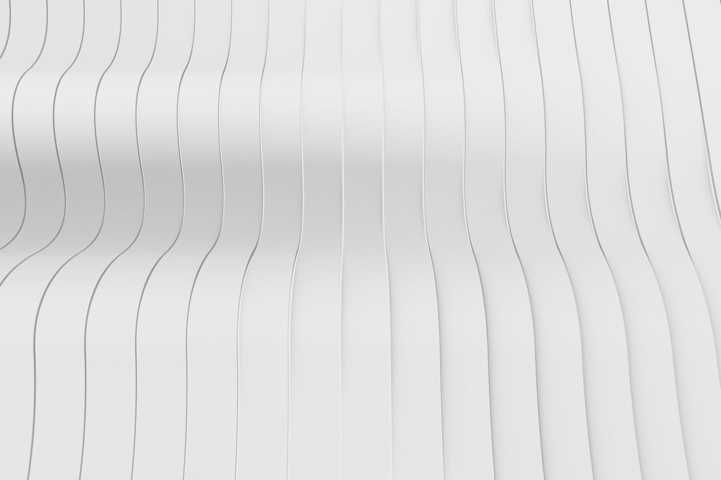 renderização 3d de superfície abstrata de banda branca ondulada. visualização de fundo minimalista para web, pouso, panfleto, cartão, impressão de tecido e apresentação de negócios foto