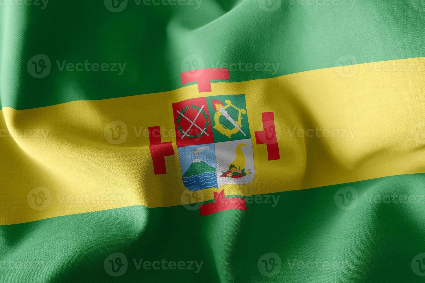 Bandeira de ilustração 3d de cauca é uma região da colômbia. acenando foto