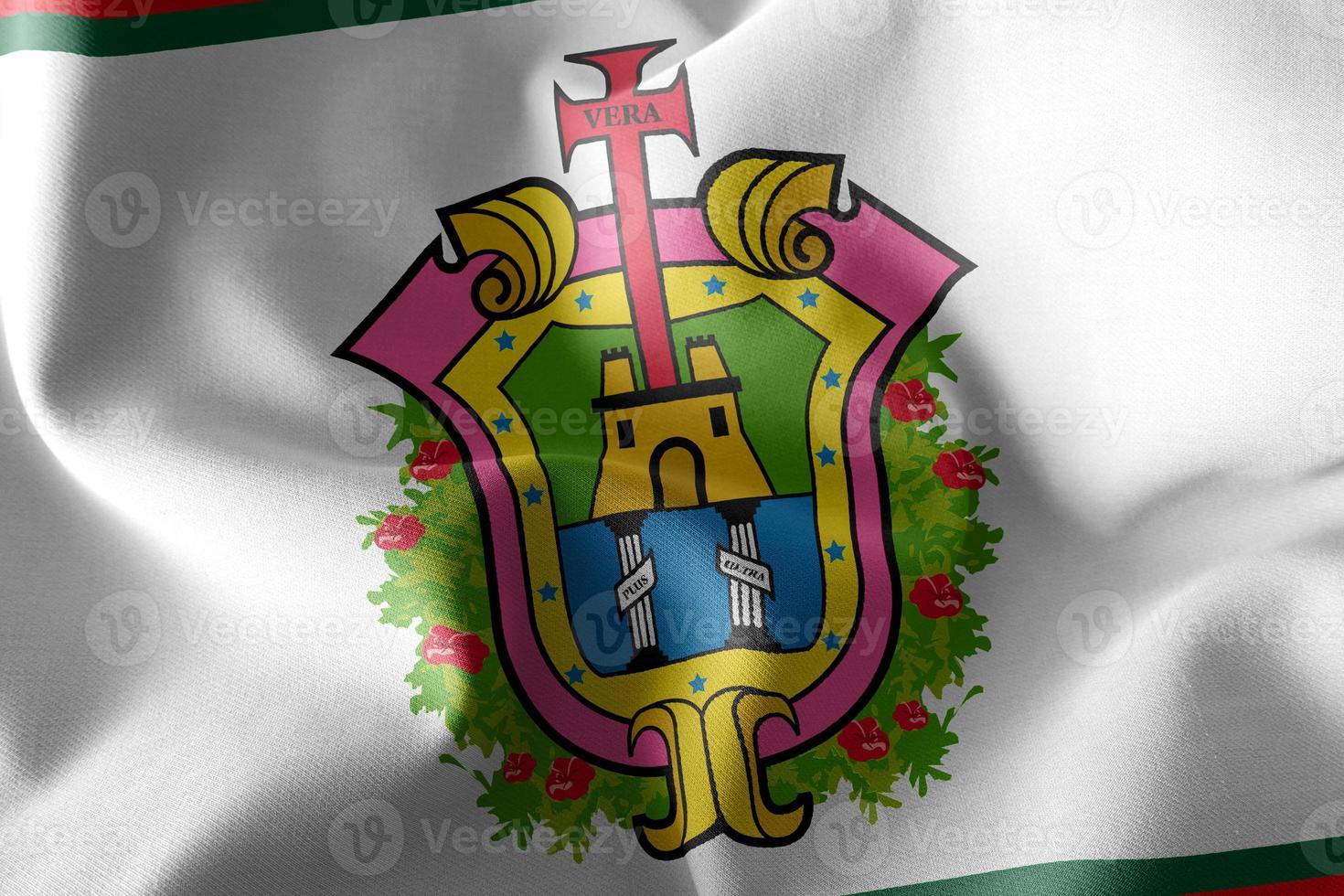 bandeira de ilustração 3d de veracruz é uma região do méxico foto