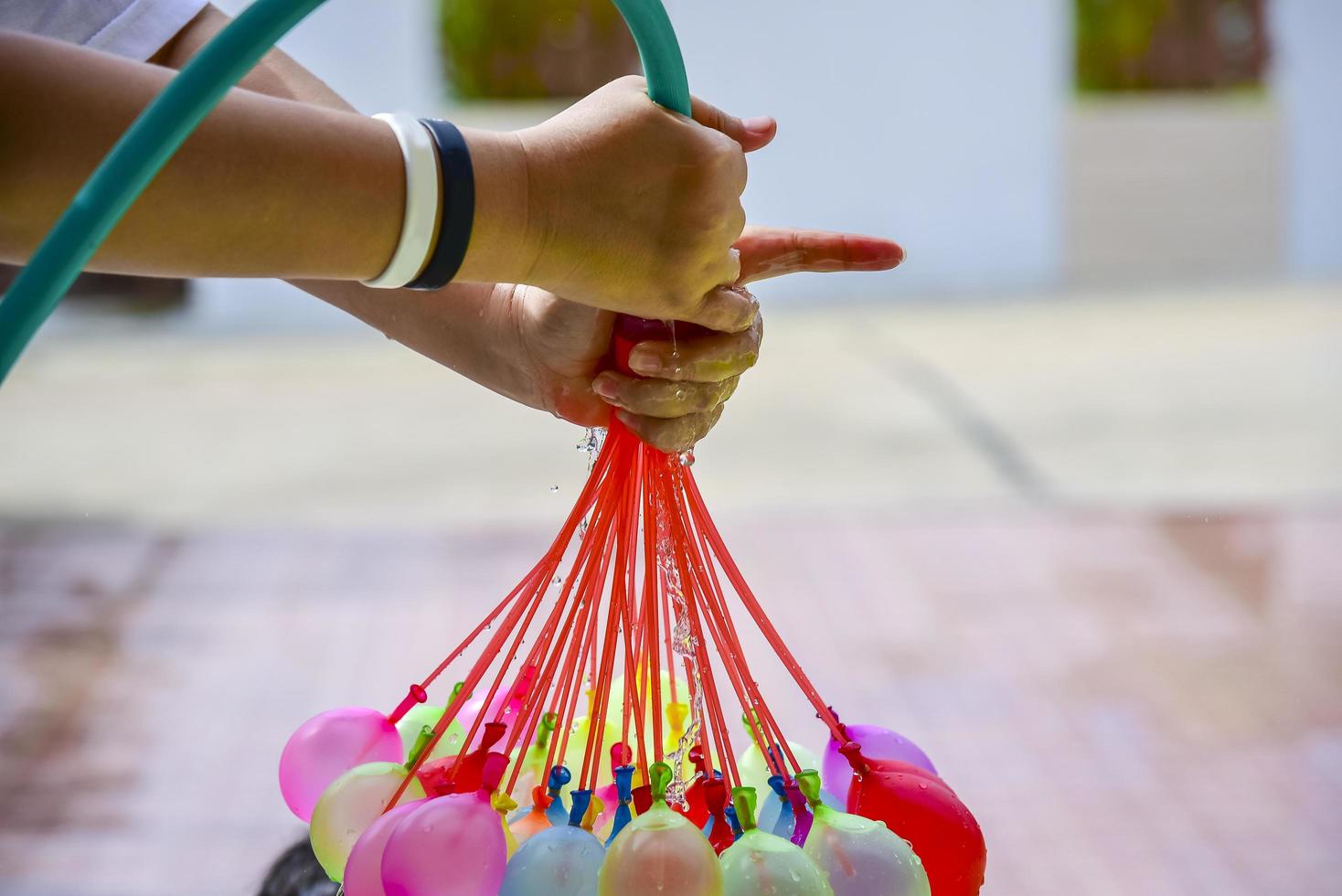 balões de água coloridos foto