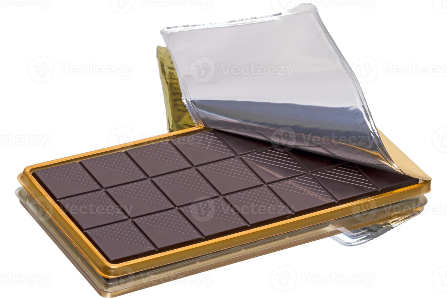 barra de chocolate na embalagem foto