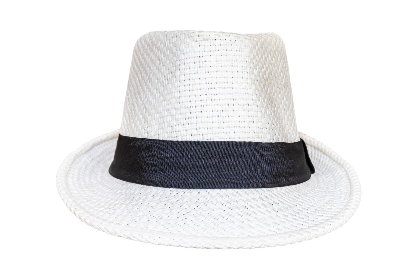 chapéu de palha isolado no fundo branco foto