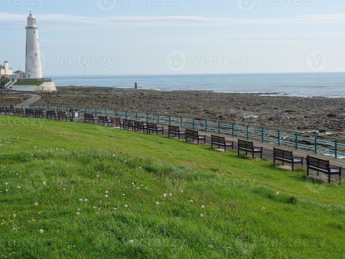 jardim e litoral perto de newcastle na inglaterra foto