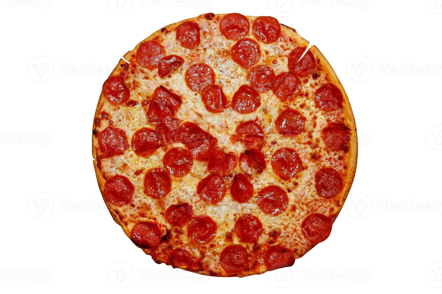 pizza de pepperoni inteira foto