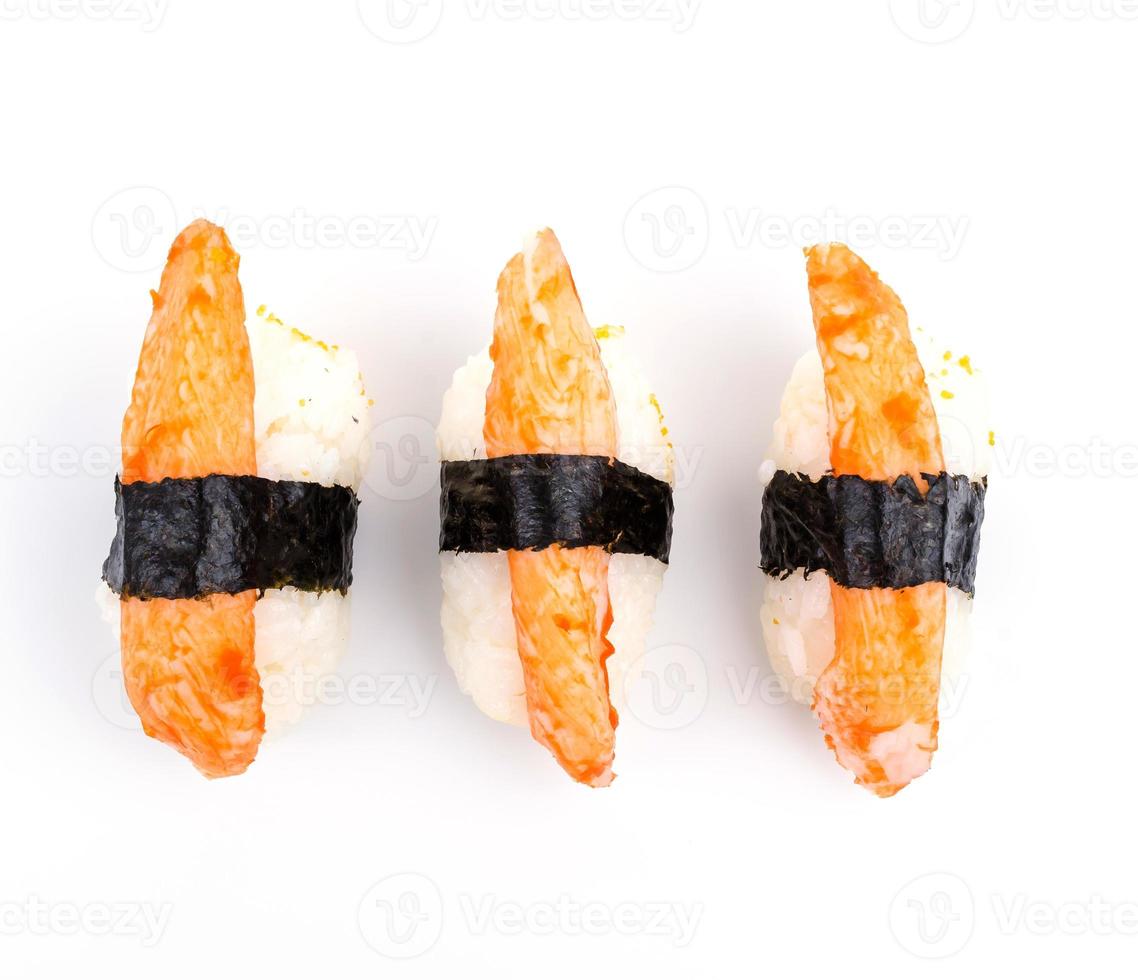 vara de caranguejo de sushi foto