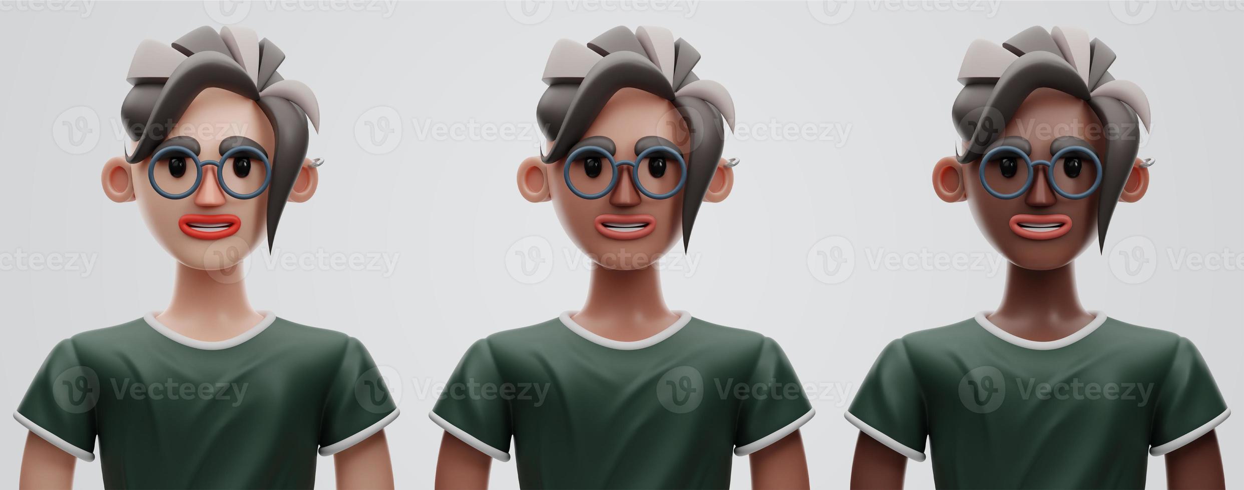 renderização 3d de personagem humana feminina premium em fundo isolado foto