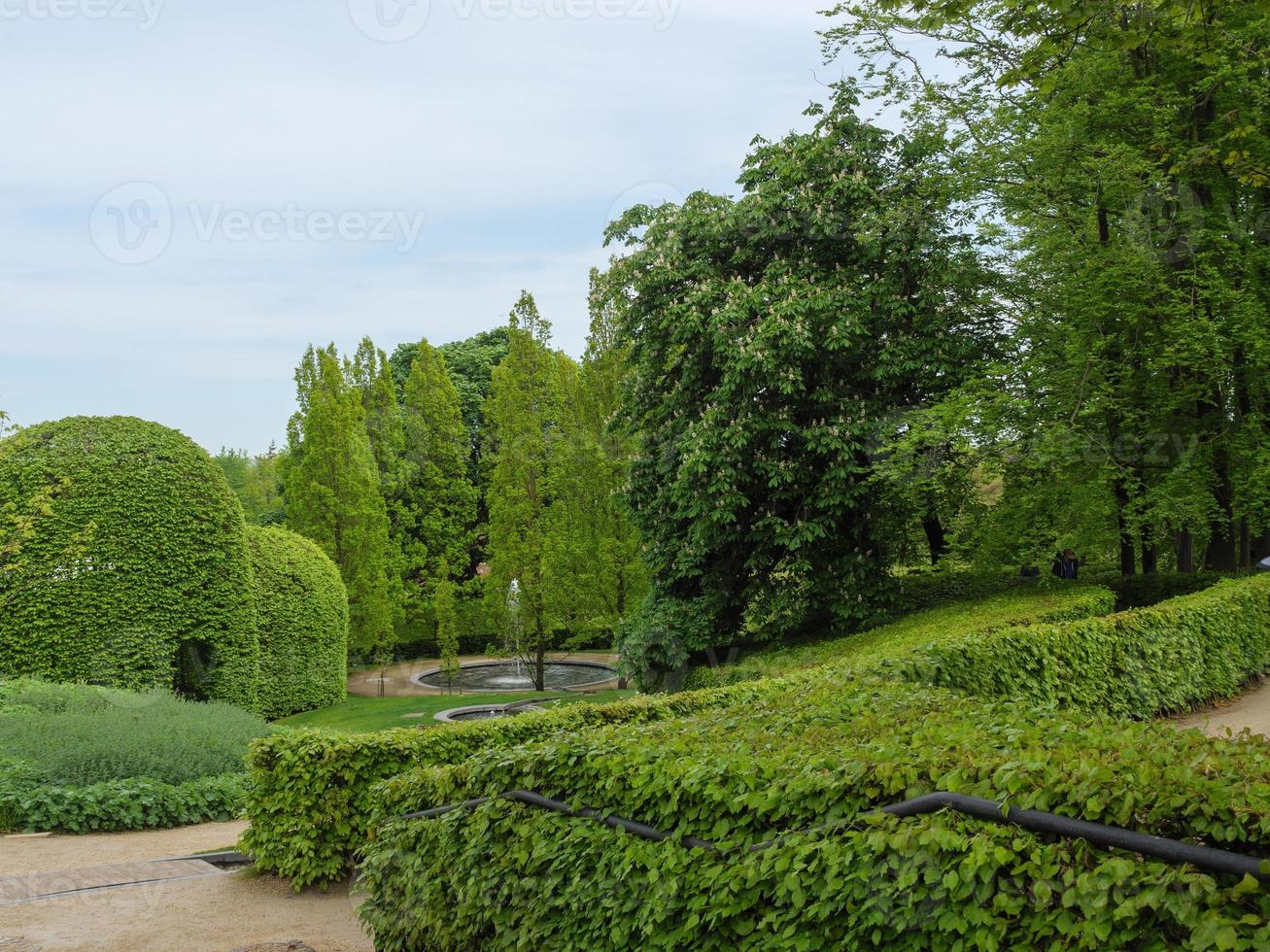 jardim e litoral perto de newcastle na inglaterra foto