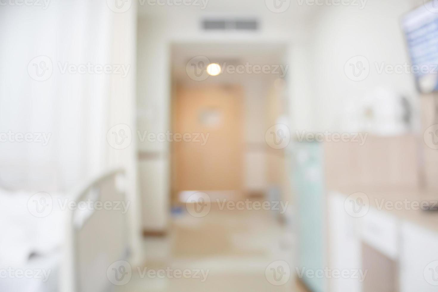 interior abstrato do quarto de hospital desfocar o fundo foto
