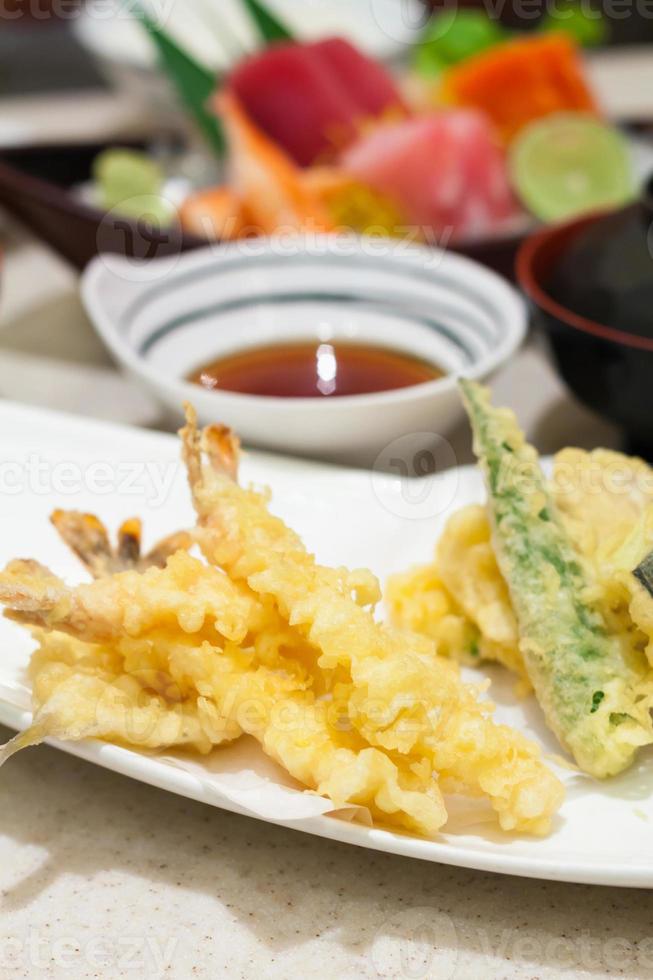 conjunto de tempura de perto foto