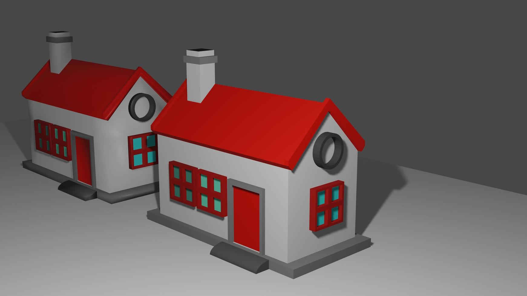 renderização 3D da casa para exibição em miniatura foto