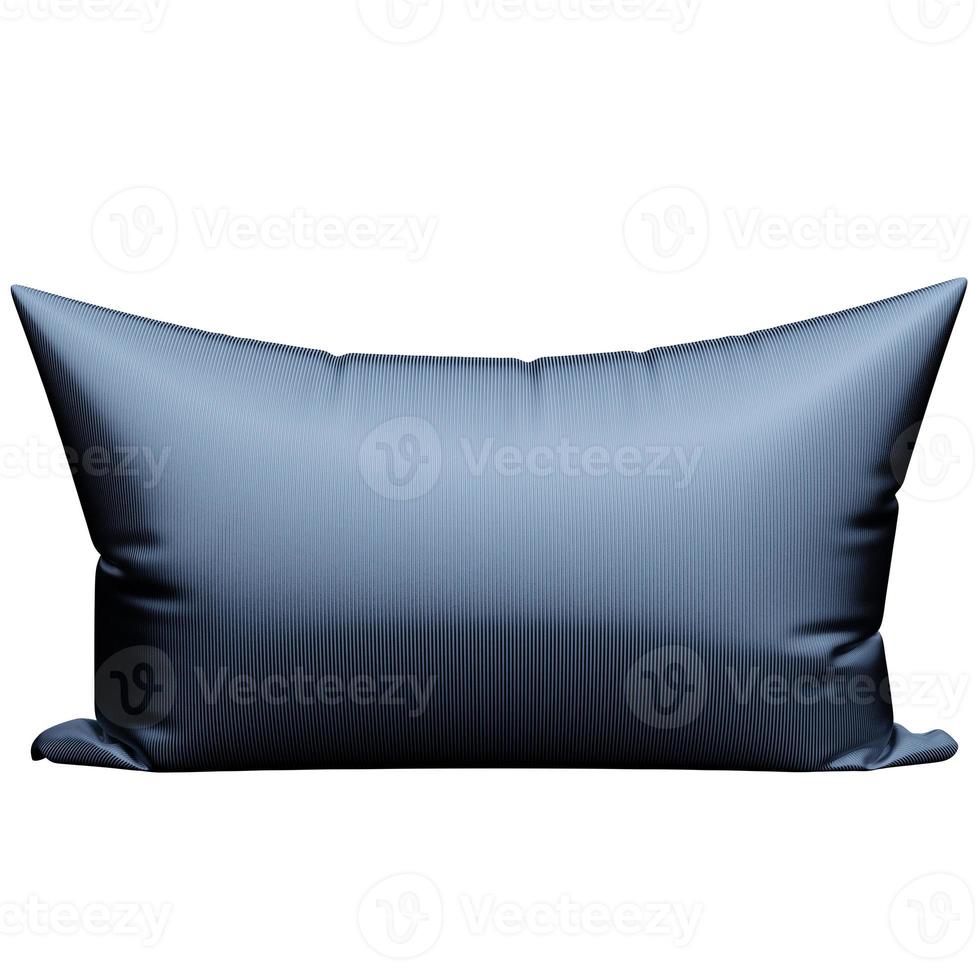 ilustração 3D de travesseiro retangular cinza sobre fundo branco isolado foto
