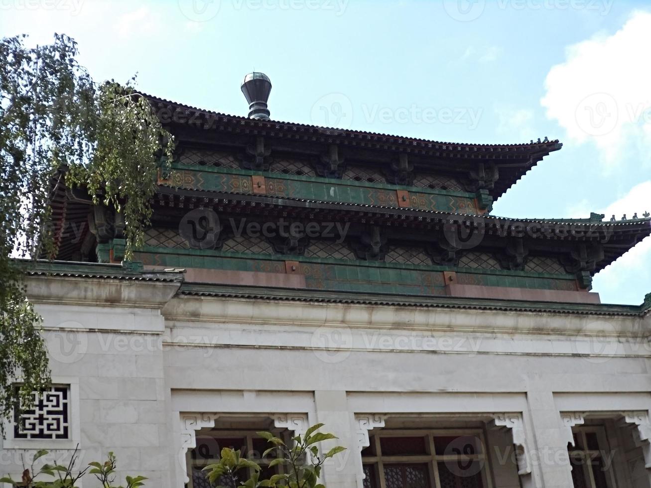 detalhe do telhado do edifício chinês foto