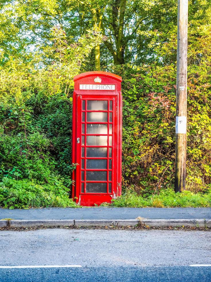 caixa de telefone vermelha hdr em londres foto