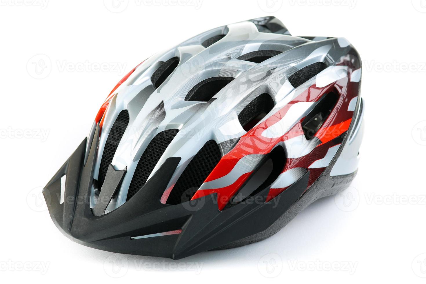 capacete de bicicleta de montanha, isolado no fundo branco foto