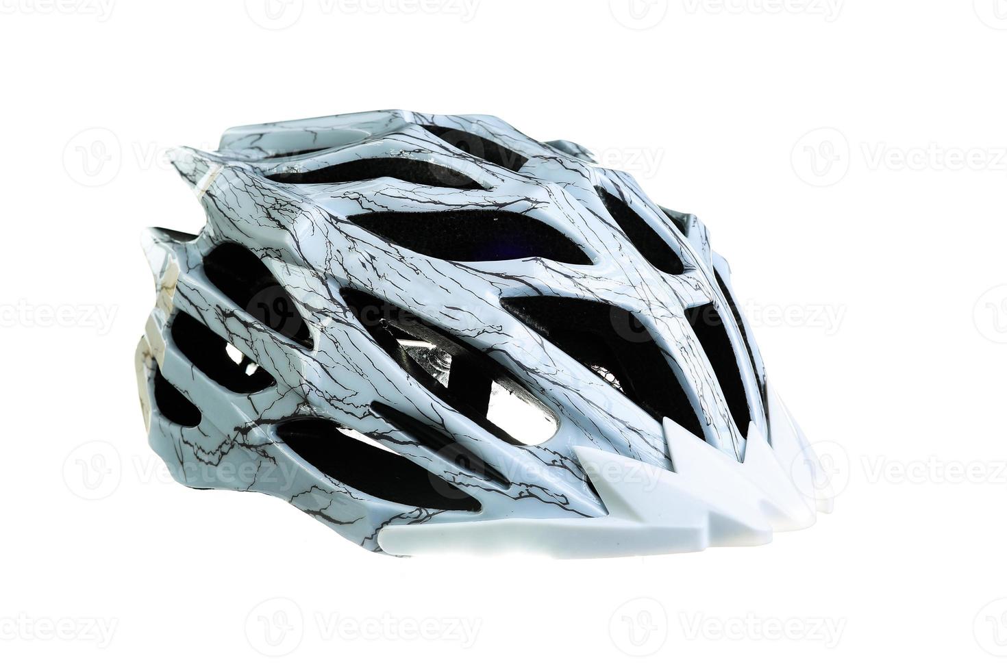capacete de bicicleta de montanha, isolado no fundo branco foto