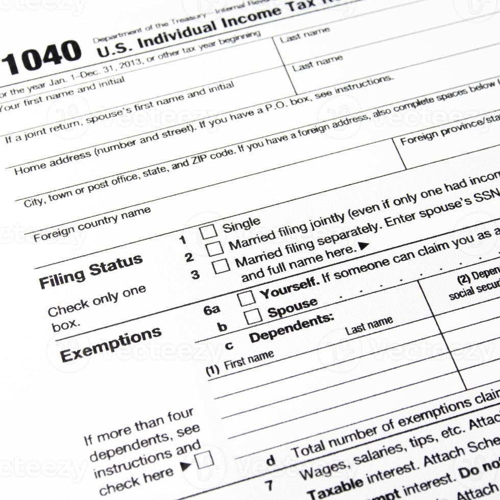 formulário de imposto de renda americano foto
