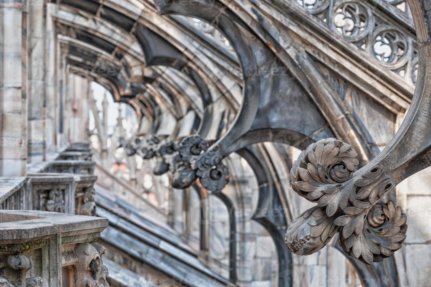 catedral de milão telhado arcos detalhe foto