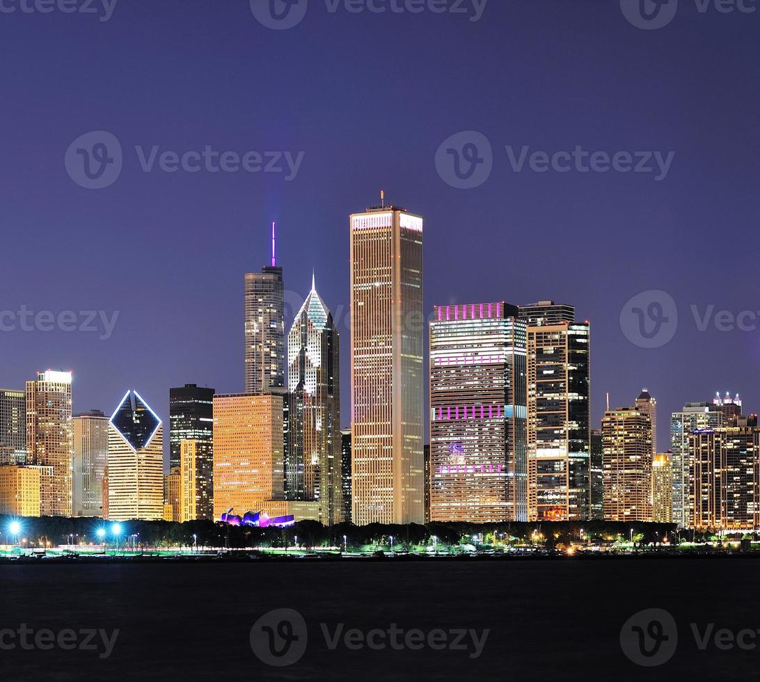 skyline de chicago ao entardecer foto