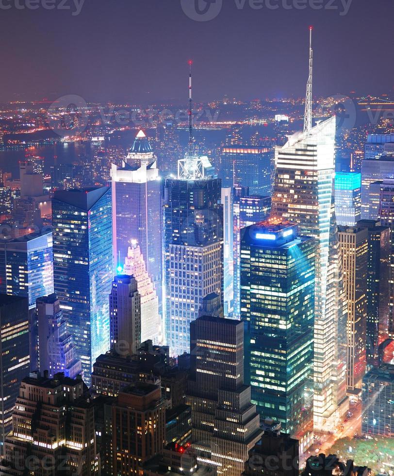 cidade de nova york manhattan times square skyline vista aérea foto