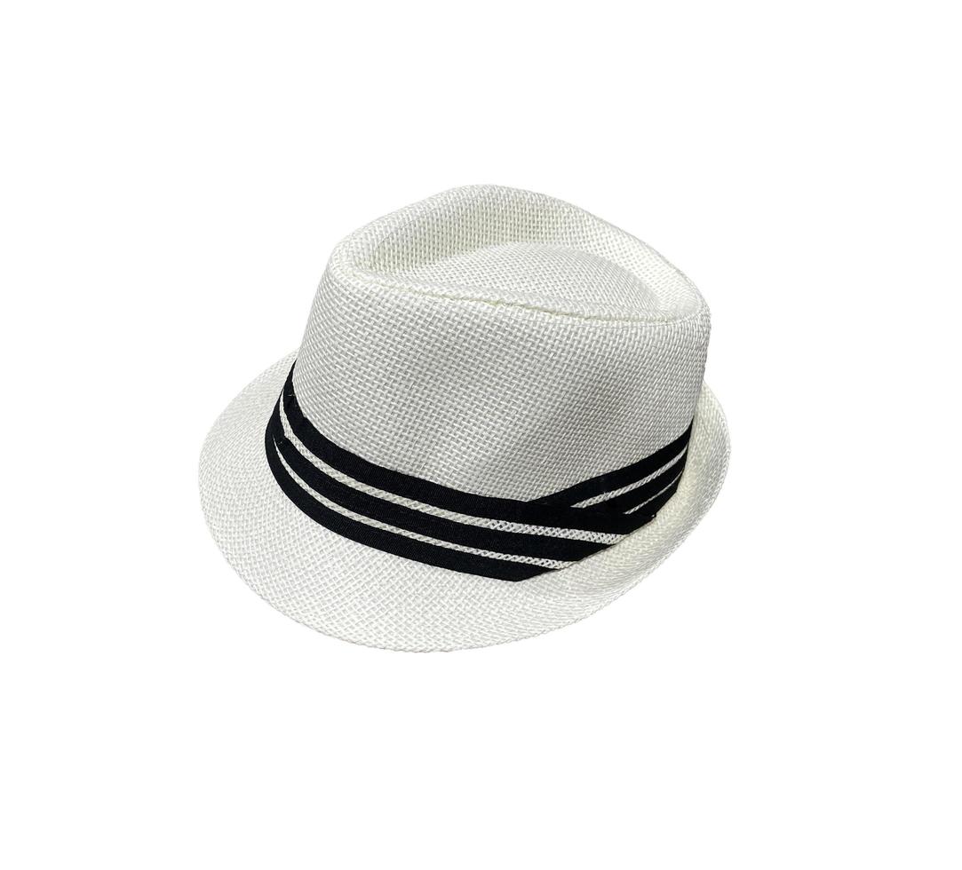boné de cabeça para moda isolado em um fundo branco. chapéu estilo vintage hipster foto