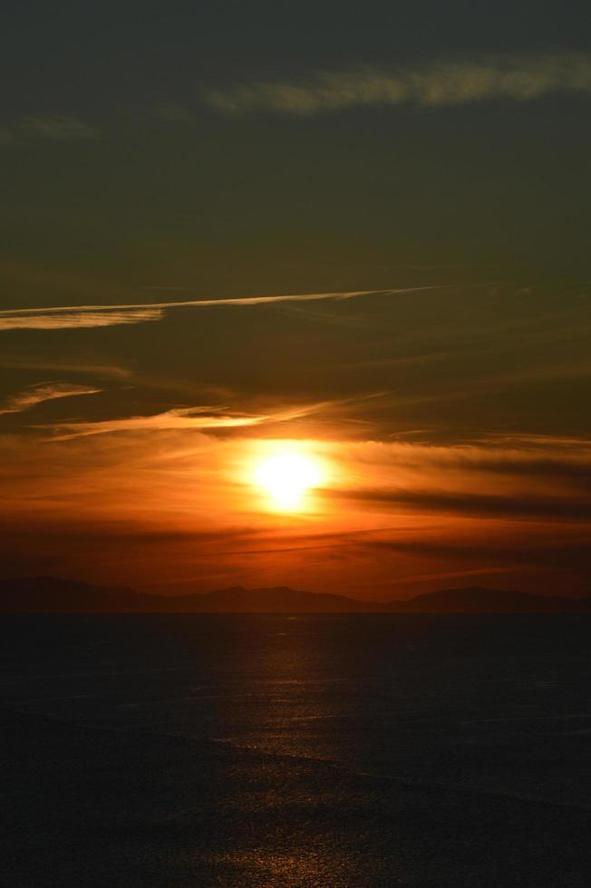 céu nublado durante o pôr do sol foto