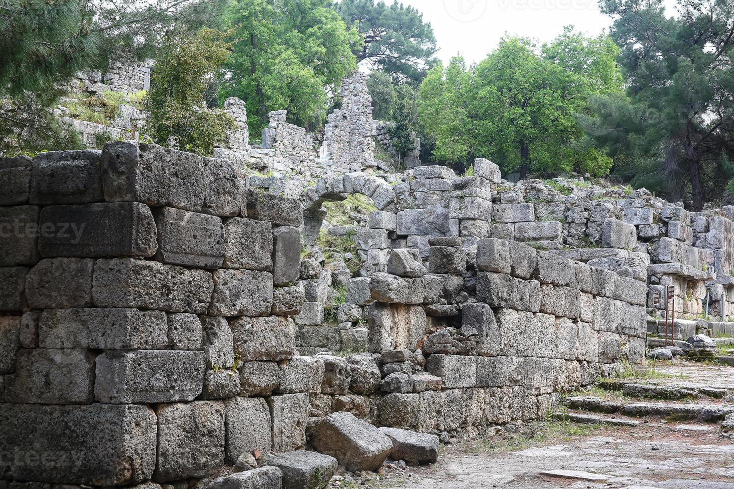 ruínas de phaselis na turquia foto