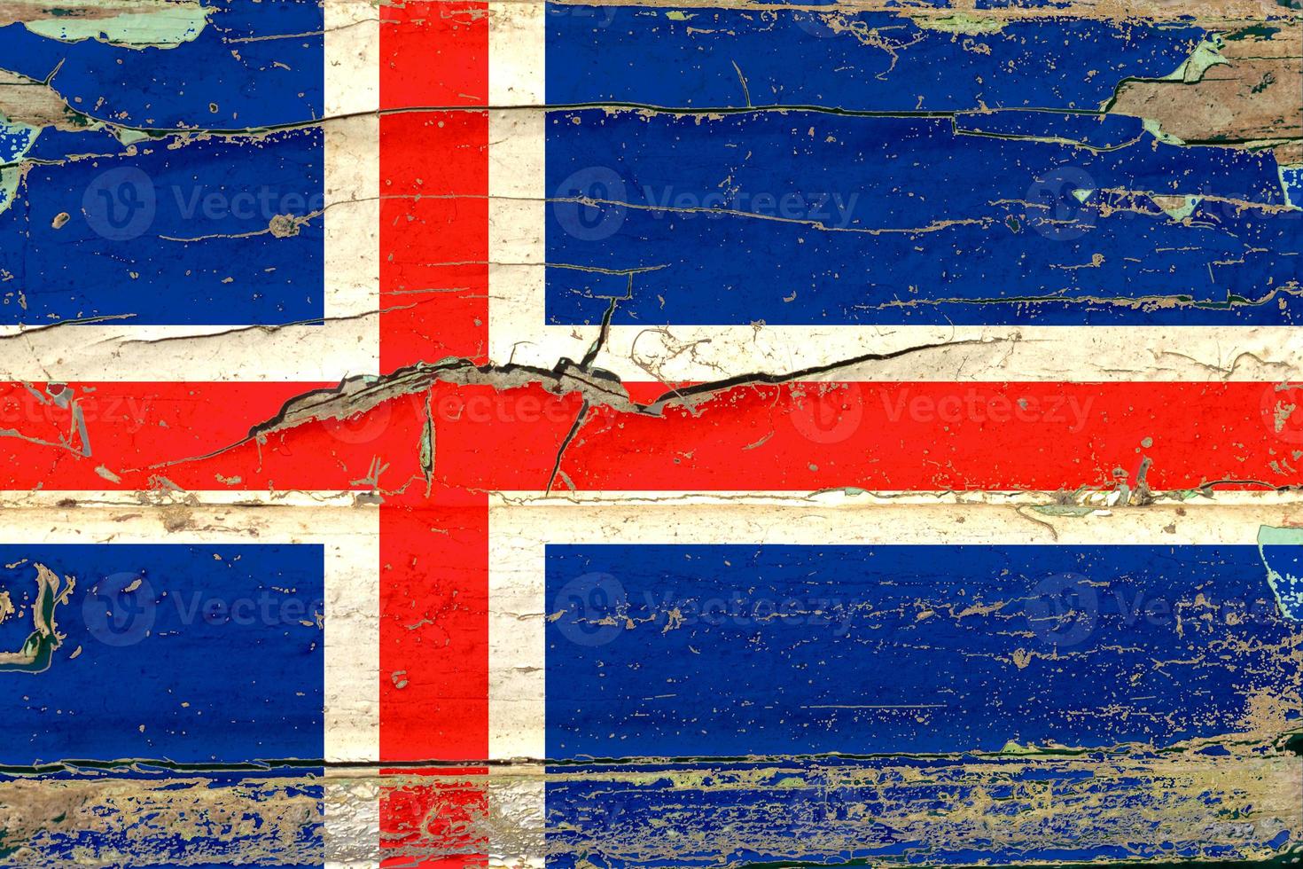 bandeira 3D da Islândia na madeira foto