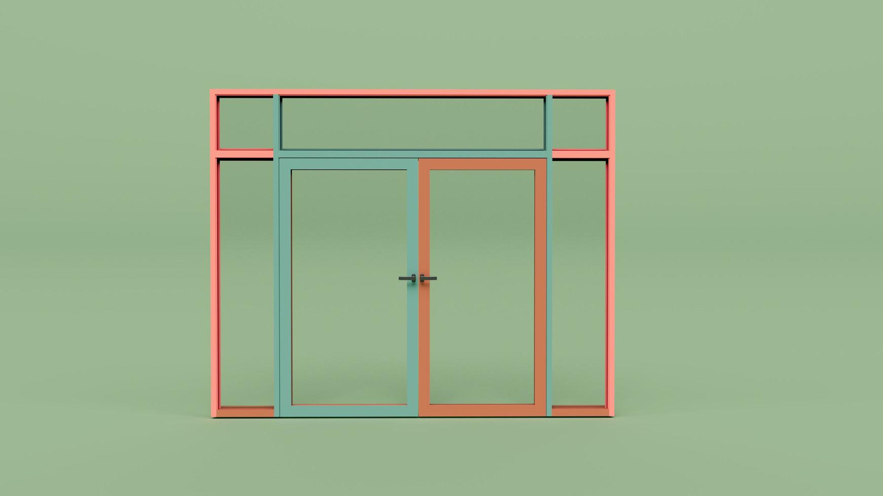 ilustração de renderização 3d da janela com plano de fundo foto