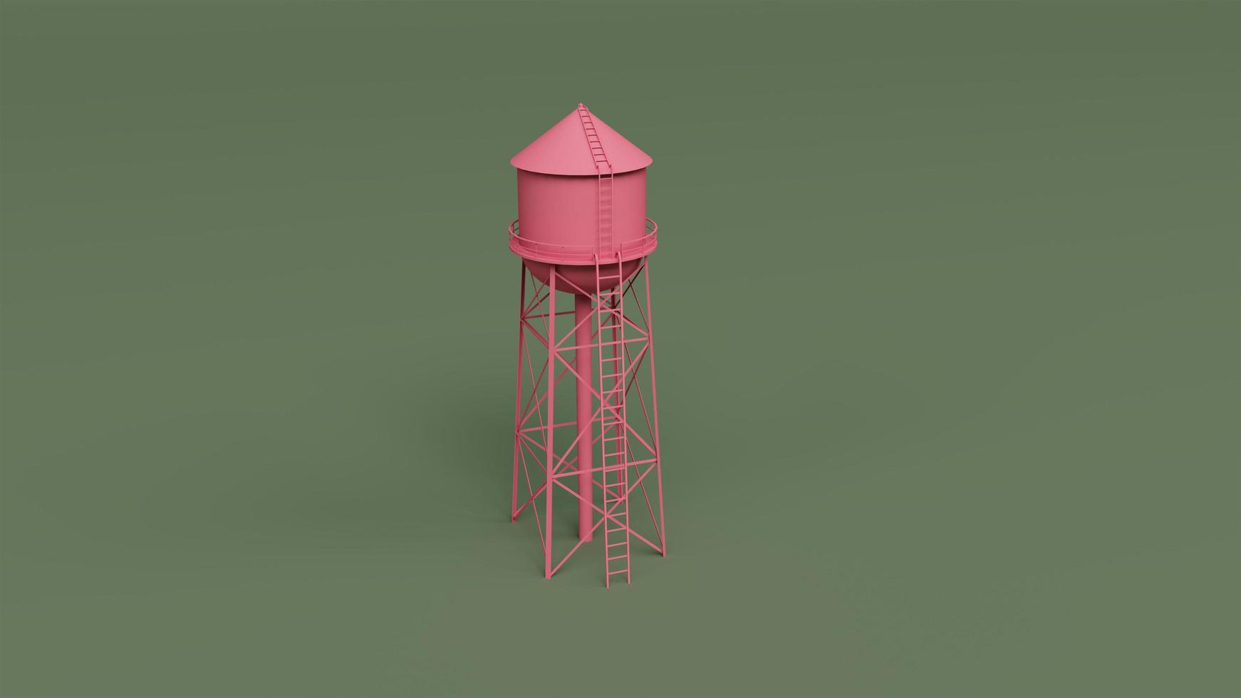 Torre de água. em fundo axolote. ilustração de renderização 3D foto