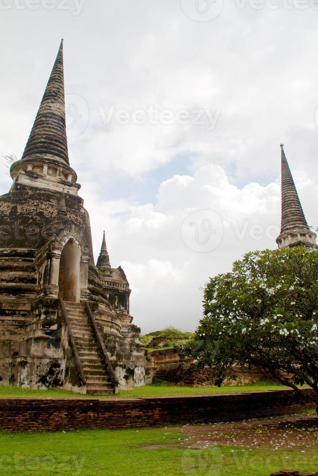 pagode no templo de wat chaiwattanaram, ayutthaya, tailândia foto