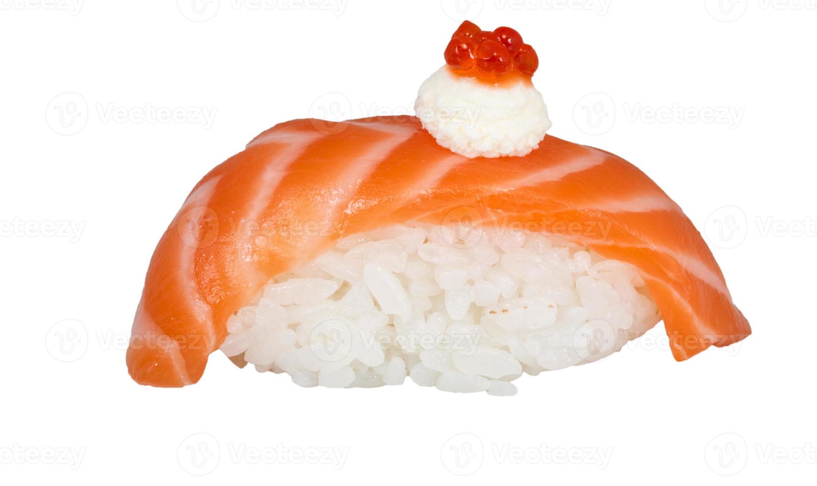 sushi de saquê de salmão foto