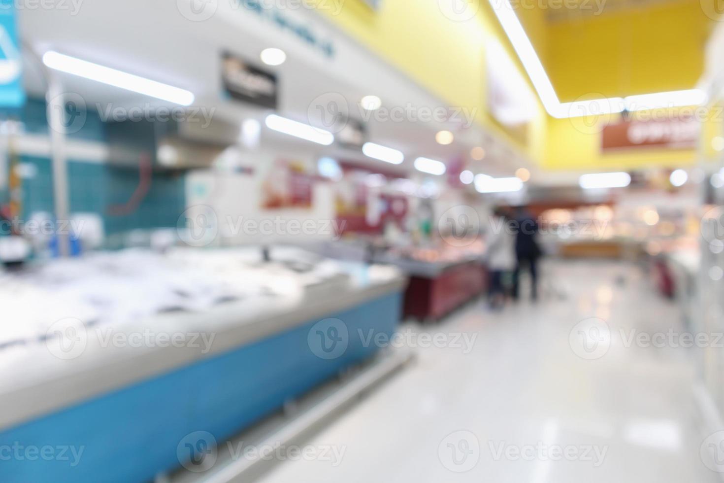 supermercado abstrato mercearia turva fundo desfocado com luz bokeh foto