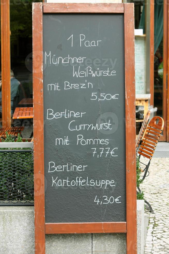 menu de restaurante alemão xxxl foto