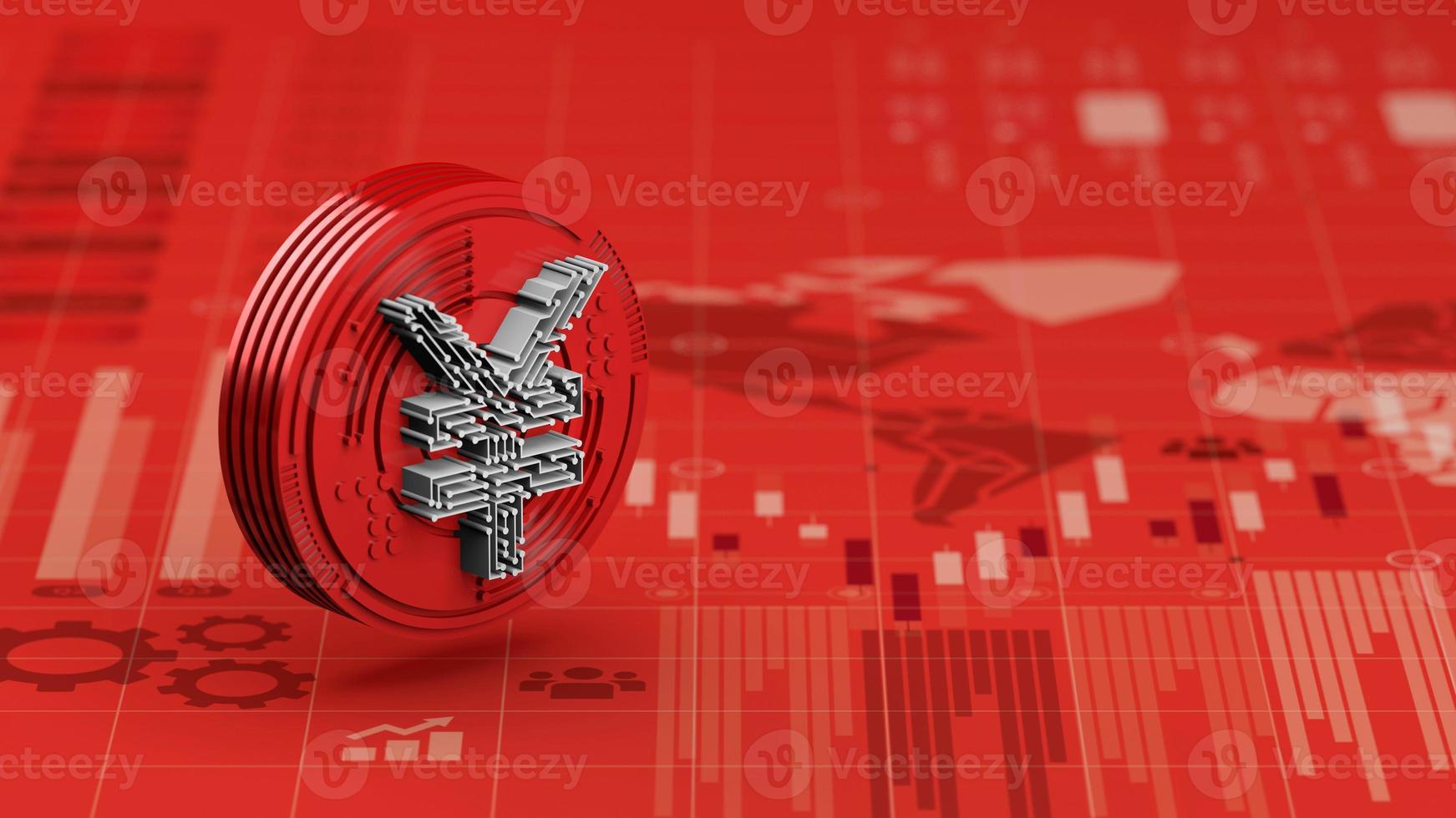 nova moeda digital yuan da china no gráfico gráfico de economia vermelha foto