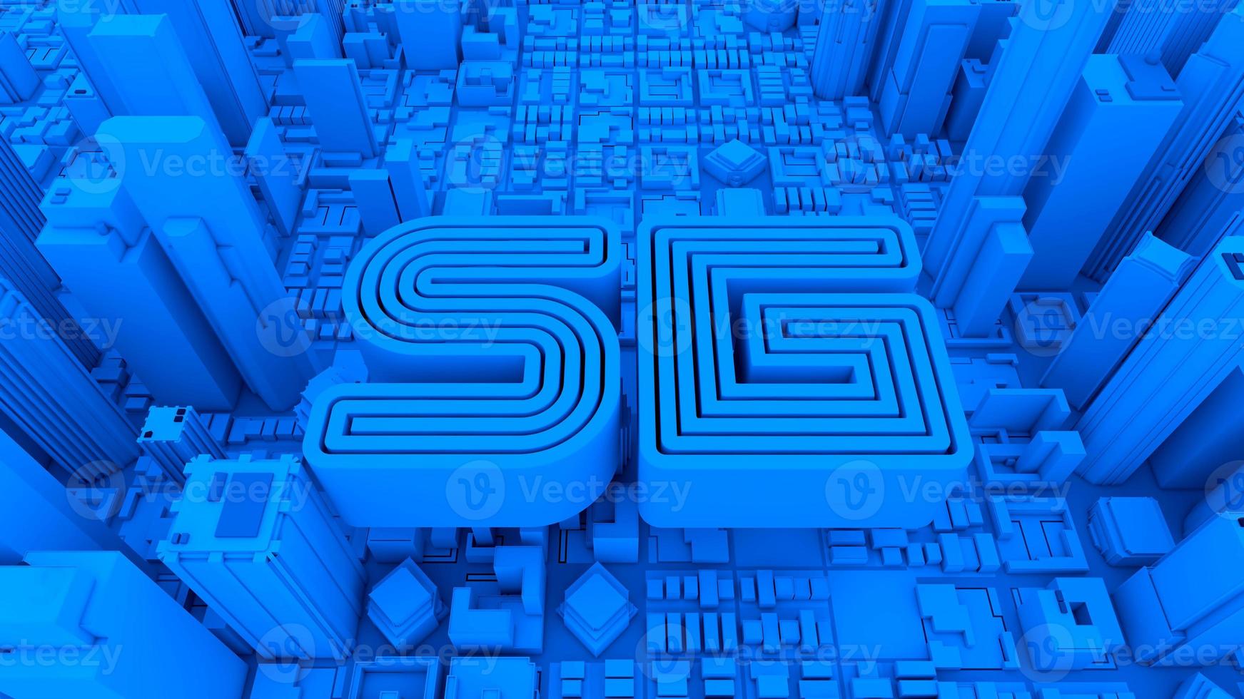 fundo de ícone azul de telecomunicações de nova tecnologia 5g foto