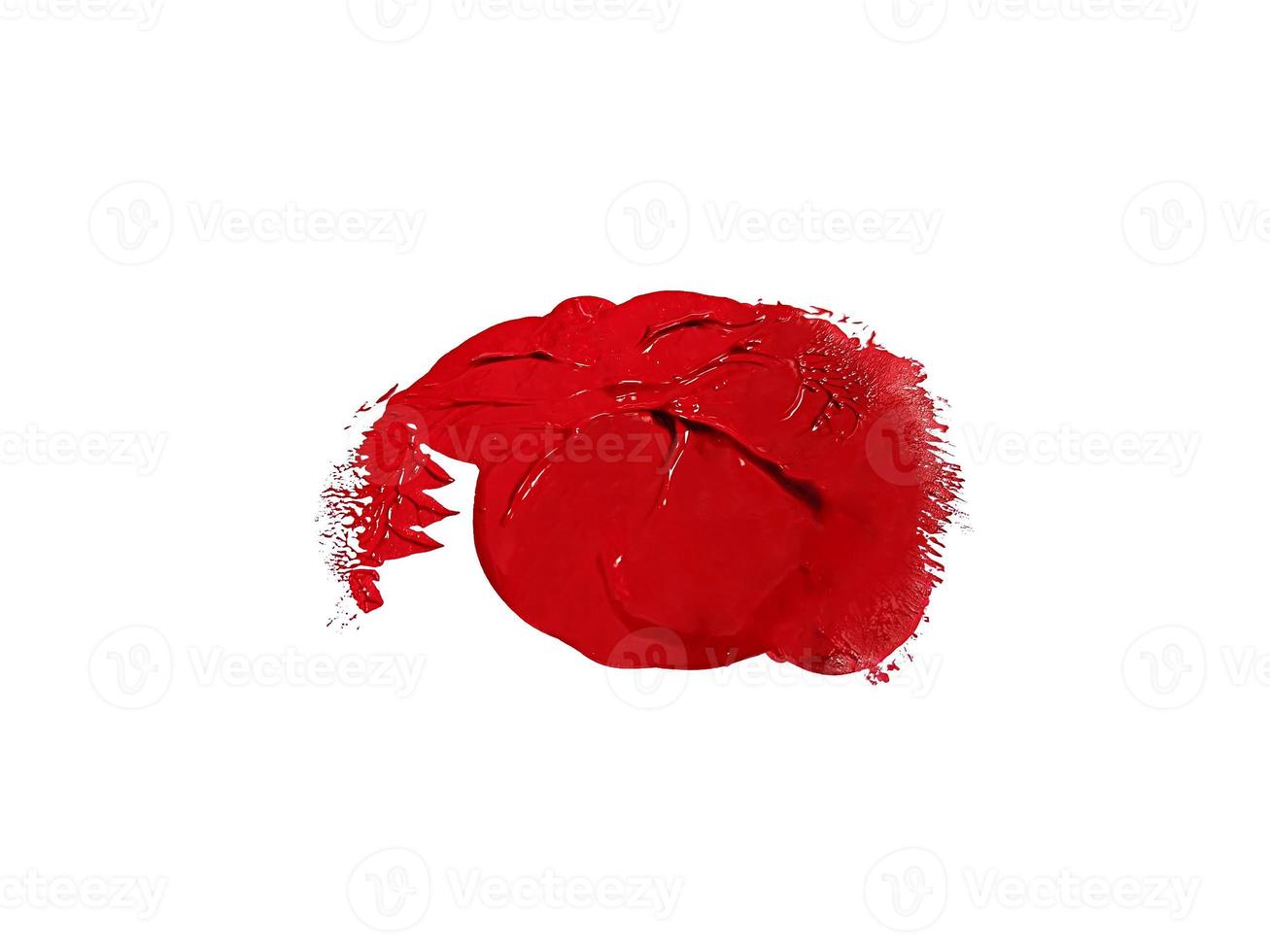 pincelada vermelha isolada sobre fundo branco foto