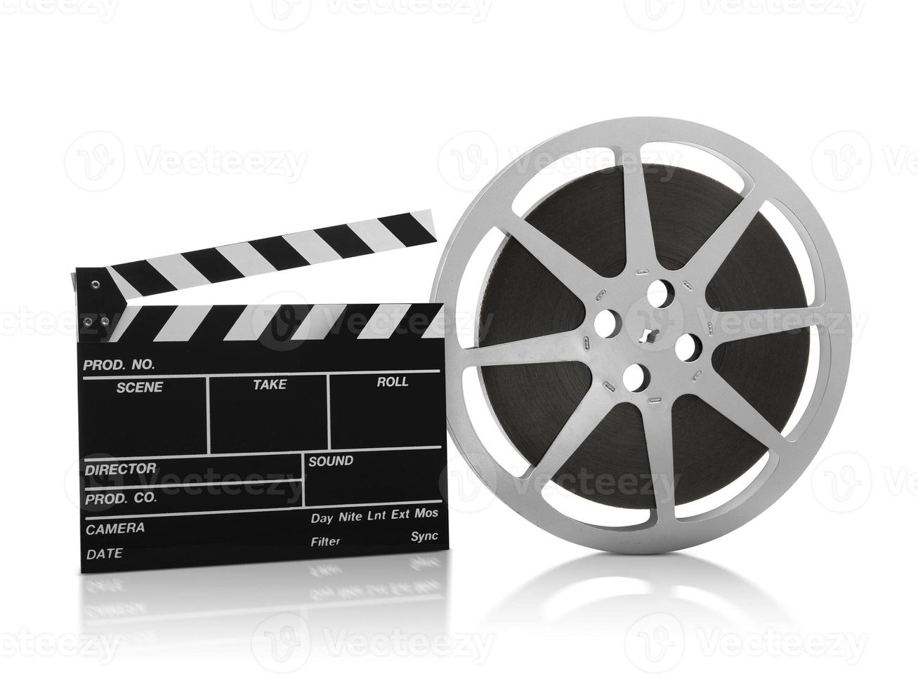 carretel de filme em fundo branco foto