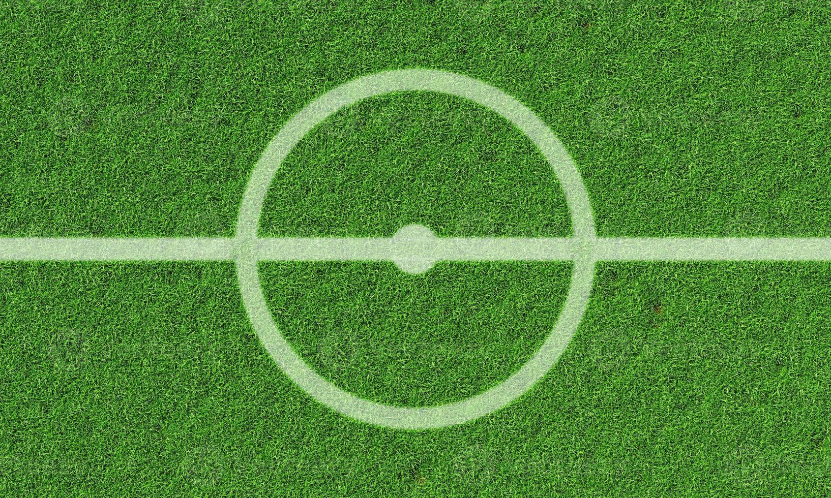 centro do fundo do campo de futebol. jogo de esporte e conceito atlético. renderização de ilustração 3D foto