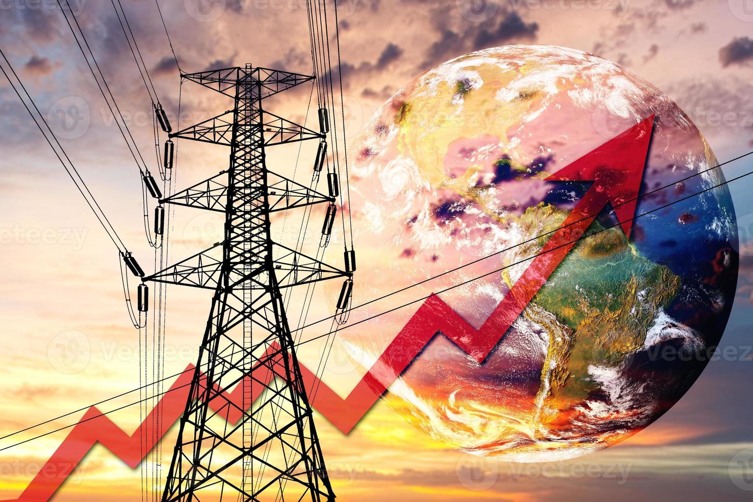 o conceito de crise energética e a crescente demanda por eletricidade. falta de eletricidade foto