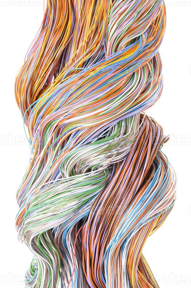 cabo de rede de computador multicolorido foto