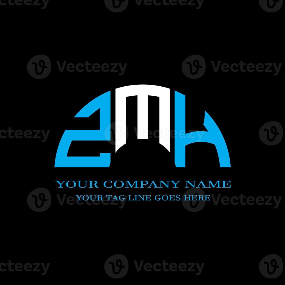 design criativo do logotipo da letra zmh com gráfico vetorial foto